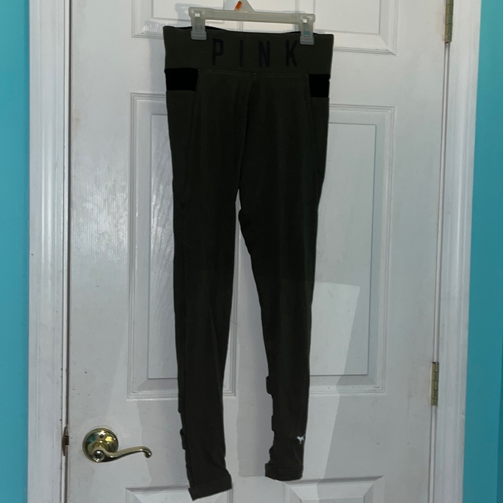 Green PINK leggings with pockets